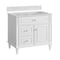 James Martin Vanities 36'' Single Vanity, Bright White w/ 3 CM Arctic Fall Solid Surface Top 424-V36-BW-3AF - alternate 3